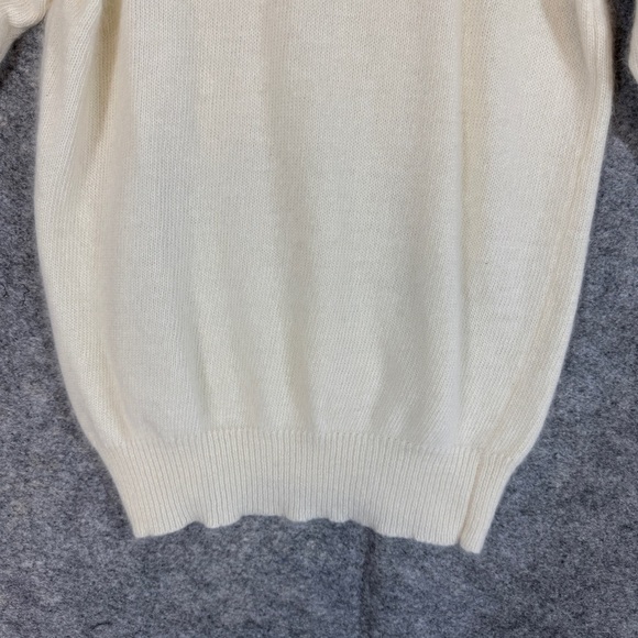 Vintage Paris Sport Club Cream Angora Lambswool Old Money Sweater Size Medium - Picture 4 of 14